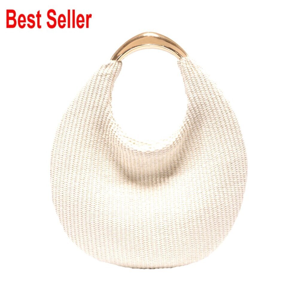 Handmade Woven Straw Hobo Tote Shoulder Bag